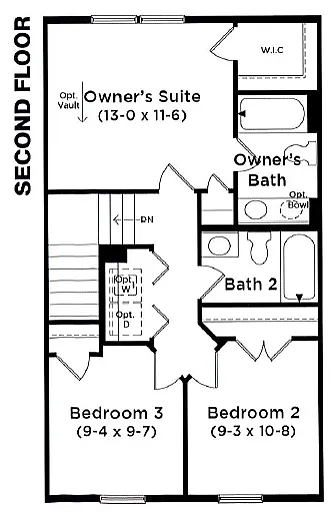 Burhans Village 3 Bedroom Second Floor Plan