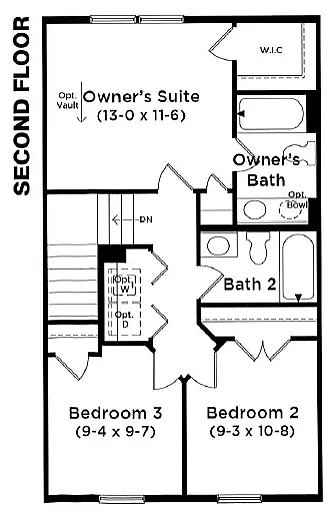 Burhans Village 3 Bedroom Second Floor Plan