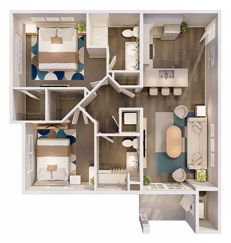 Maplewood 2 Bedroom 2 Bath