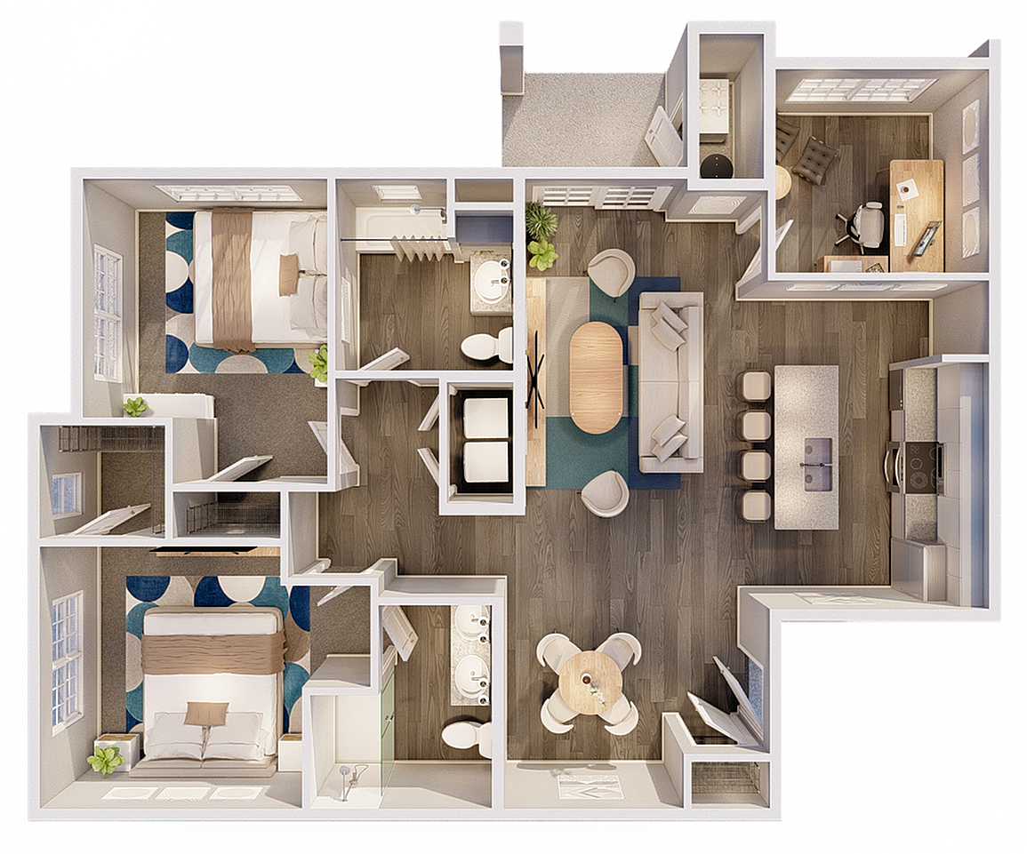 Maplewood 2 Bedroom 2 Bath With Den
