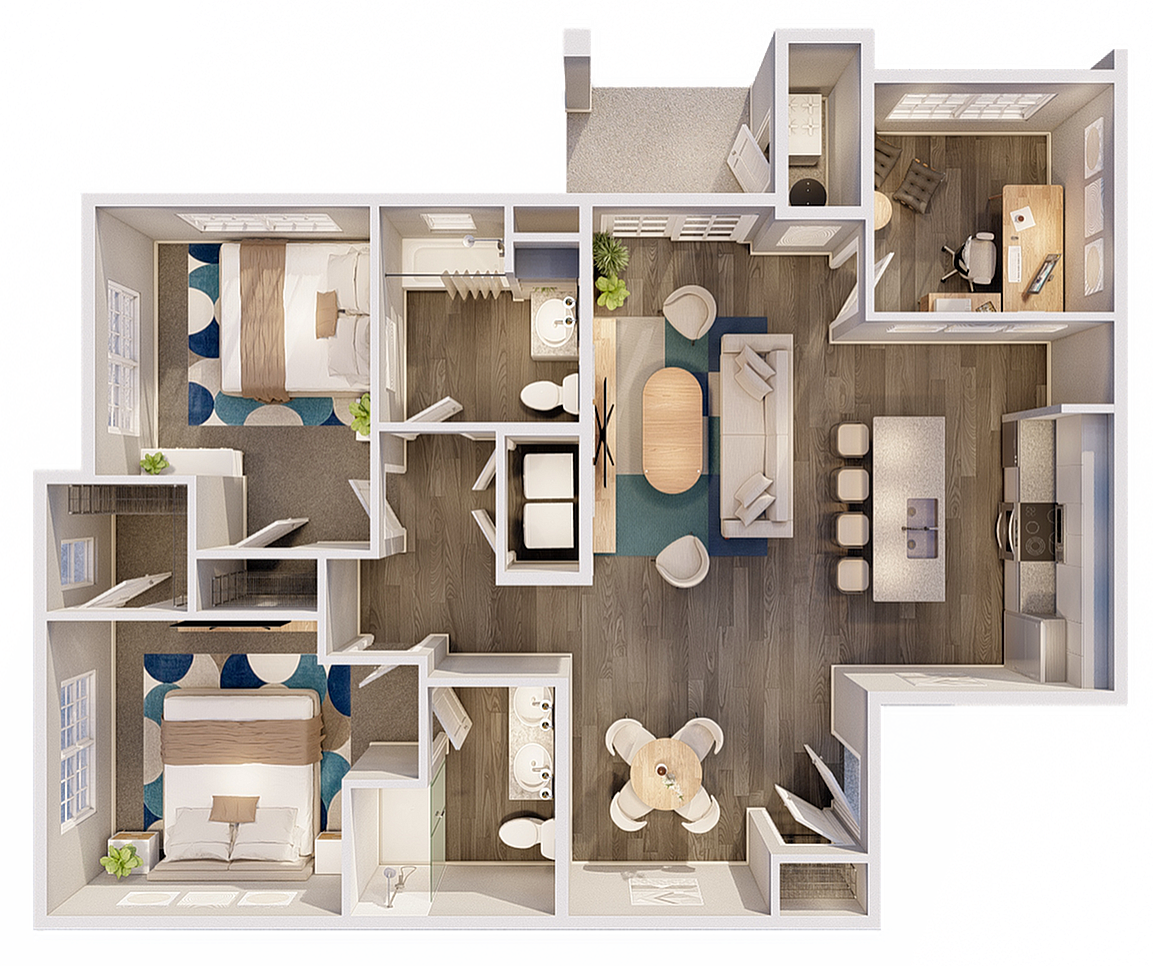 Maplewood 2 Bedroom 2 Bath With Den