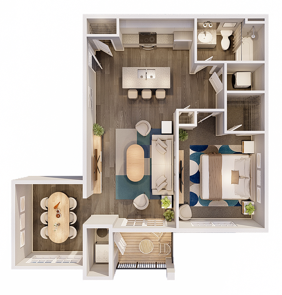 Maplewood 1 Bedroom 1 Bath With Den