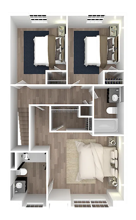 Hudson Ridge Phase 1, 4 Bedroom Third Floor Plan With Garage