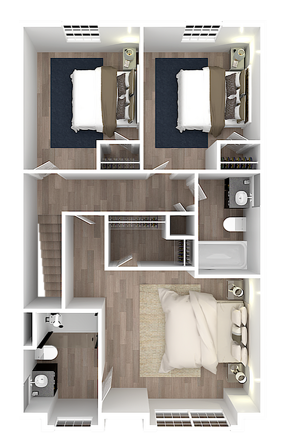 Franklin Square Phase 1, 4 Bedroom Third Floor Plan With Garage
