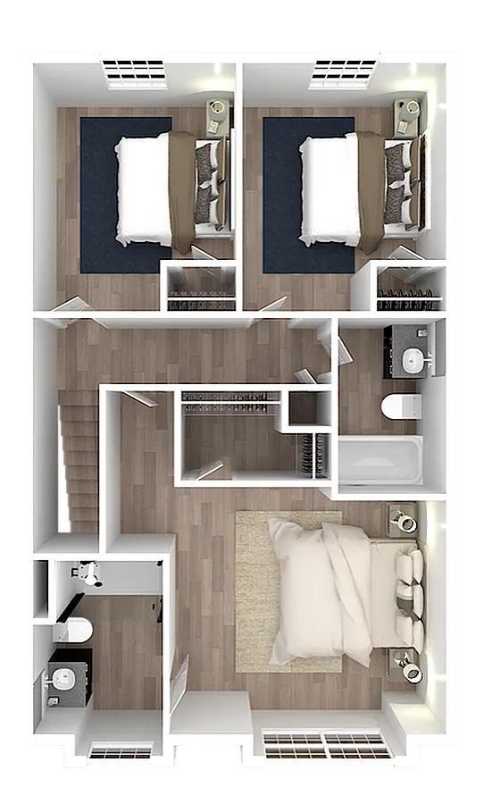 Franklin Square Phase 1, 4 Bedroom Third Floor Plan With Garage