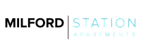 Milford Station Apartments logo in bold, modern typography.