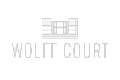 Elegant logo design for Wolff Court featuring a modern building icon.