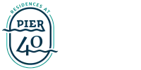 Logo of Residences at Pier 40 featuring a modern design with a nautical theme.