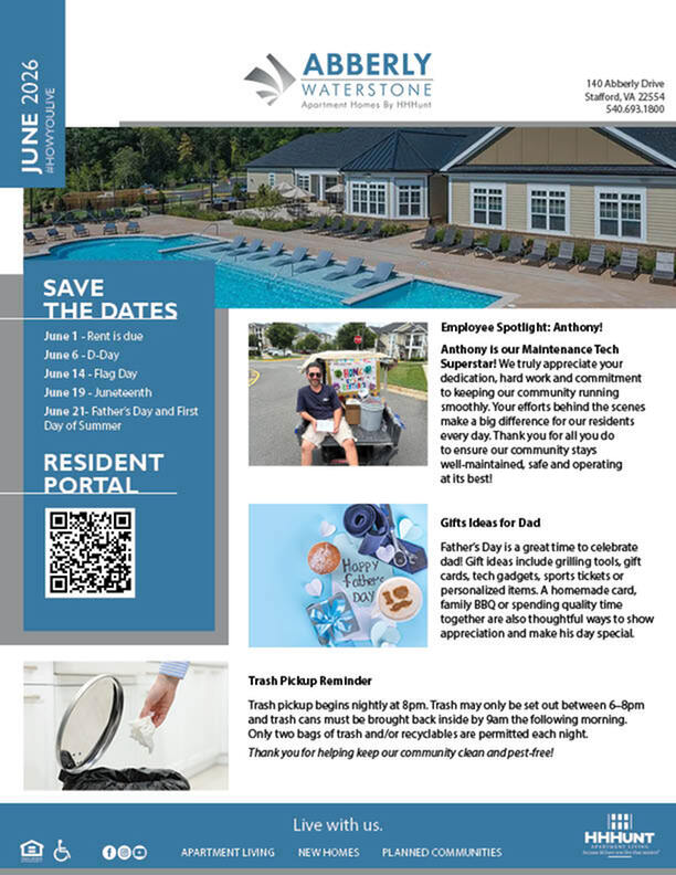 June 2026 Newsletter | Abberly Waterstone in Stafford, VA-image