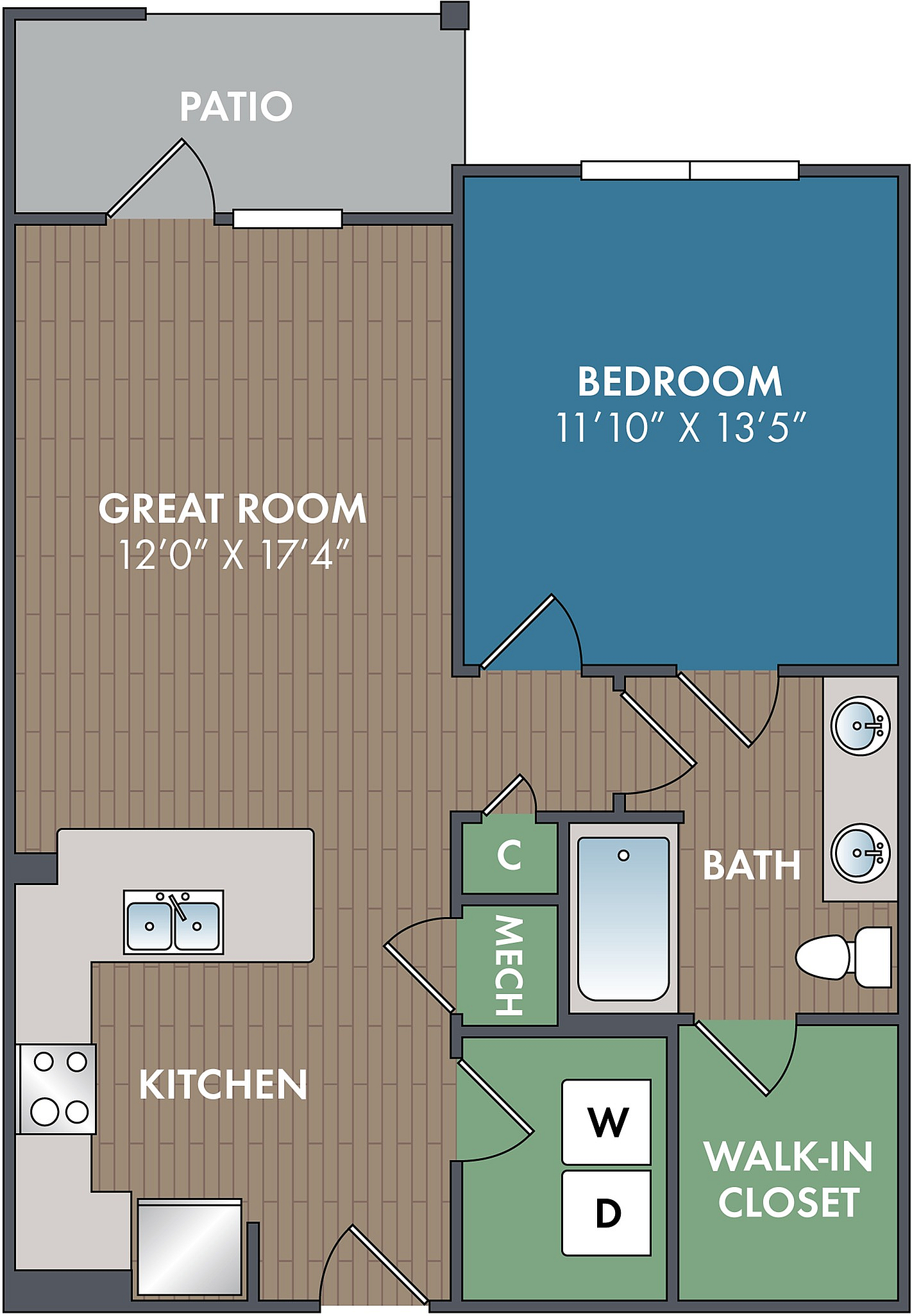 The Balsam Floor Plan at Abberly Alston Apartment Homes by HHHunt