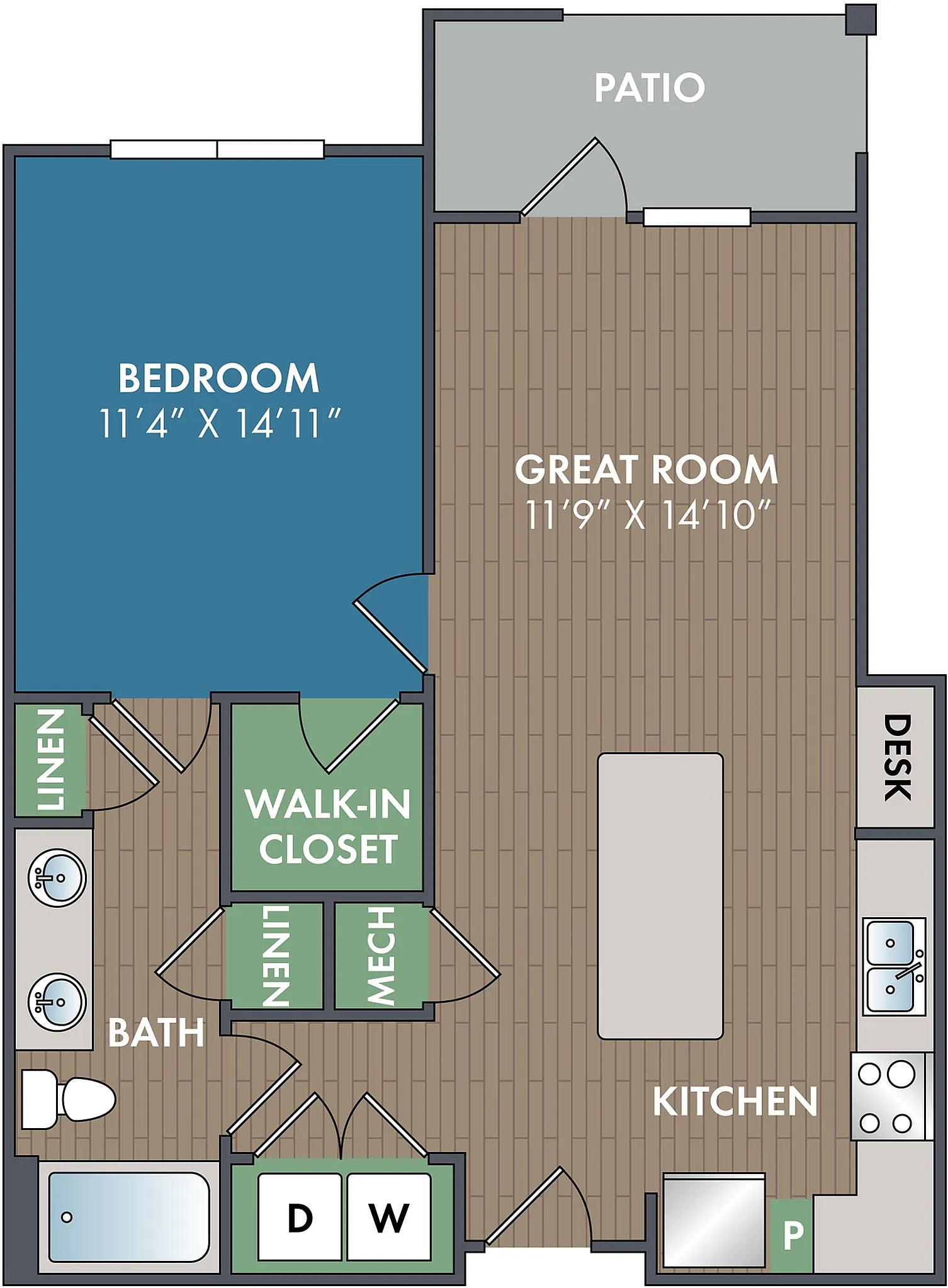 The Banyan Floor Plan at Abberly Alston Apartment Homes by HHHunt