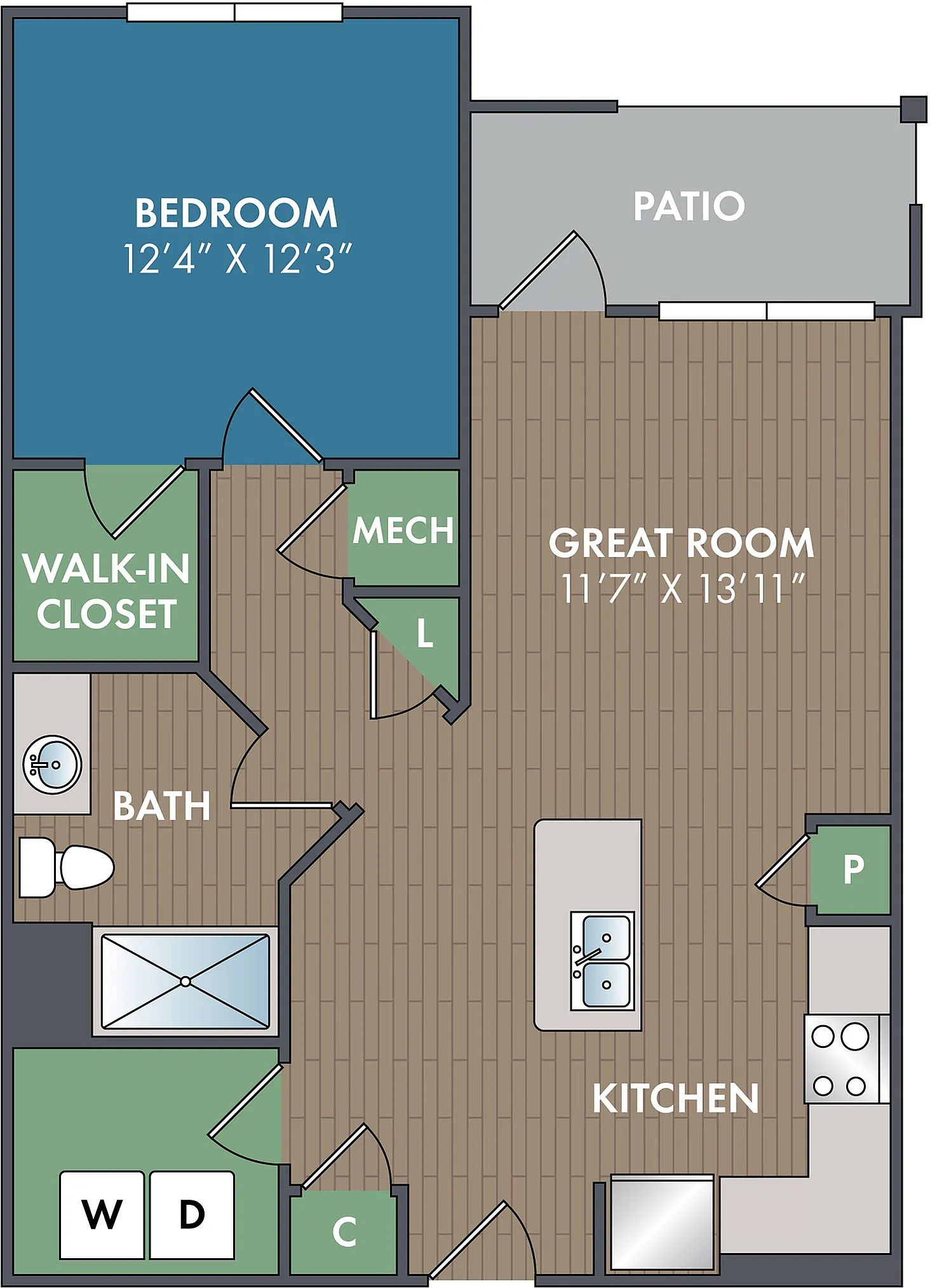 The Aspen Floor Plan at Abberly Alston Apartment Homes by HHHunt