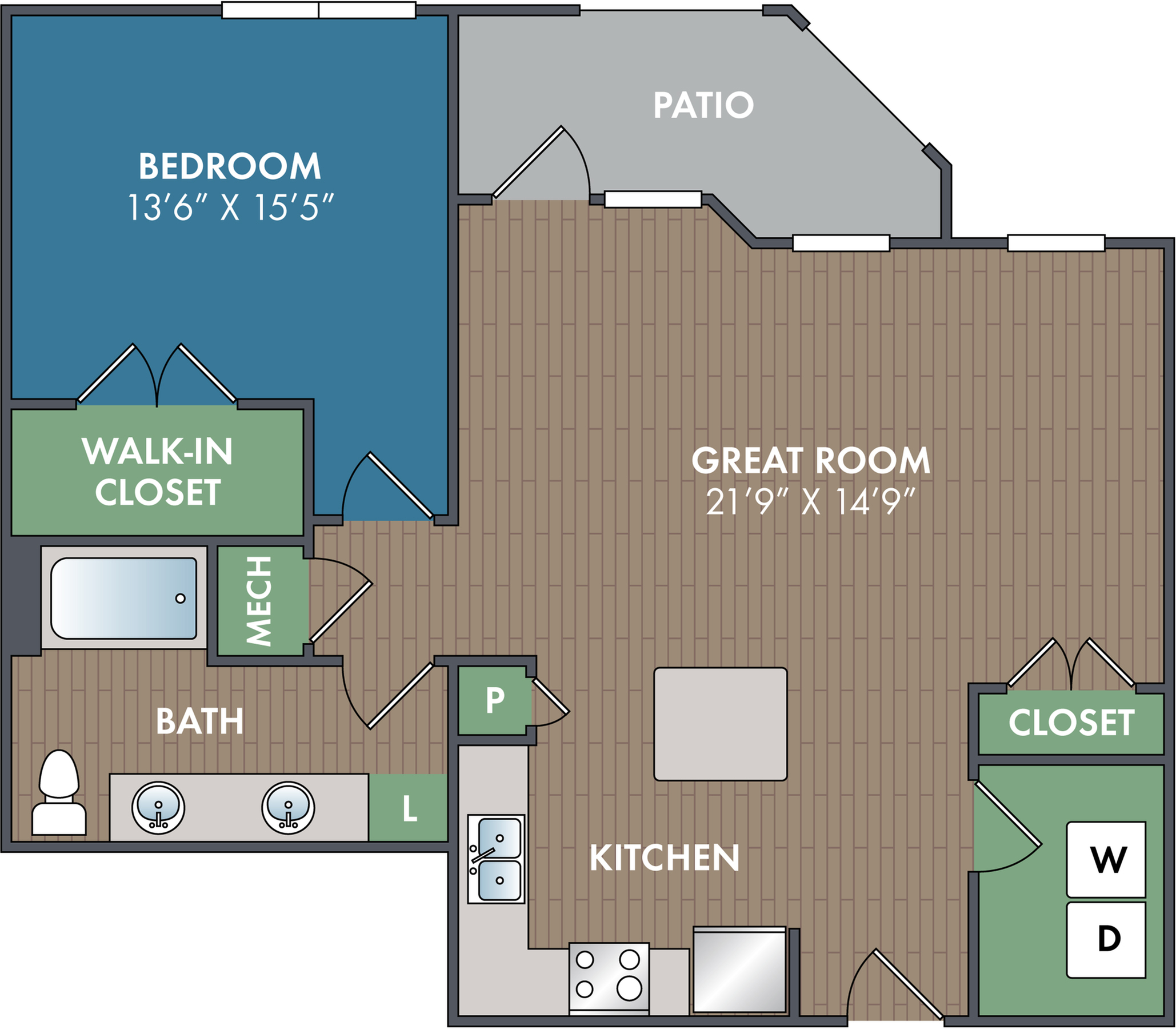 The Chestnut Floor Plan at Abberly Alston Apartment Homes by HHHunt