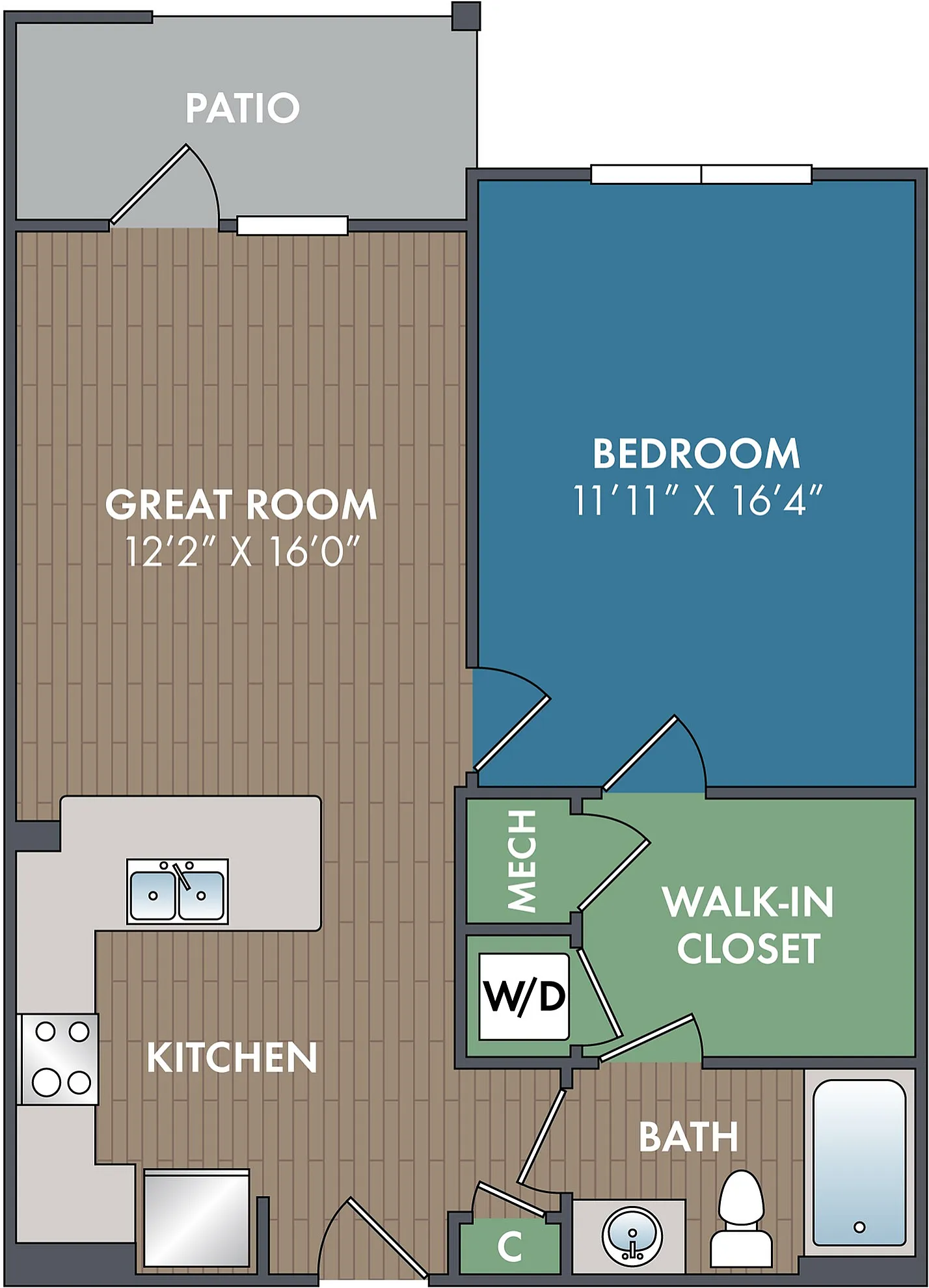 The Birch Floor Plan at Abberly Alston Apartment Homes by HHHunt