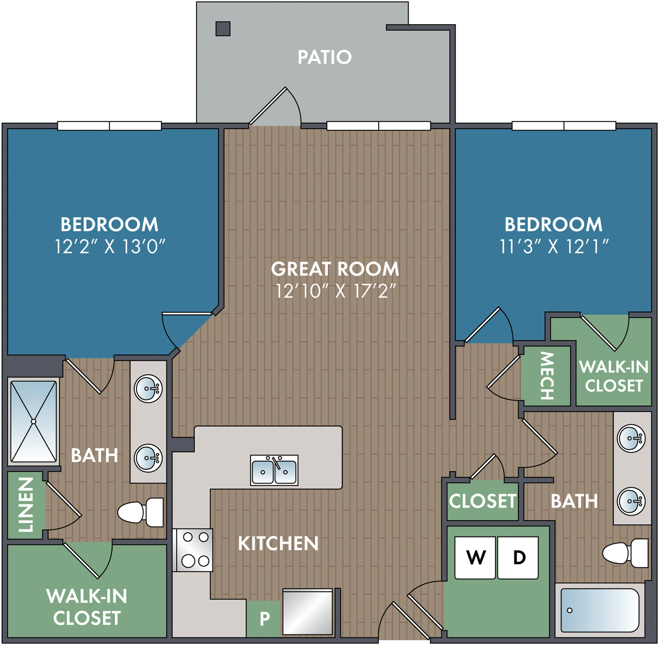 The Hawthorn Floor Plan at Abberly Alston Apartment Homes by HHHunt