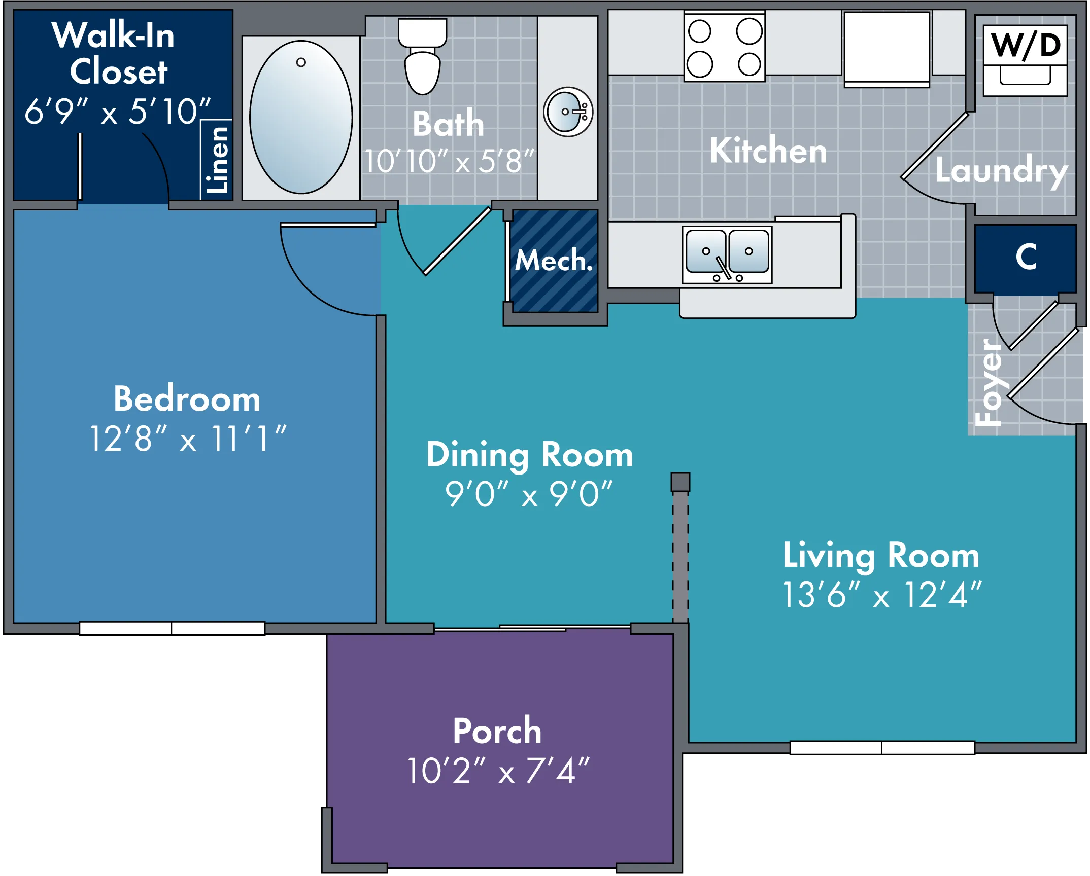 The Amalia Floor Plan at Abberly Village Apartments by HHHunt