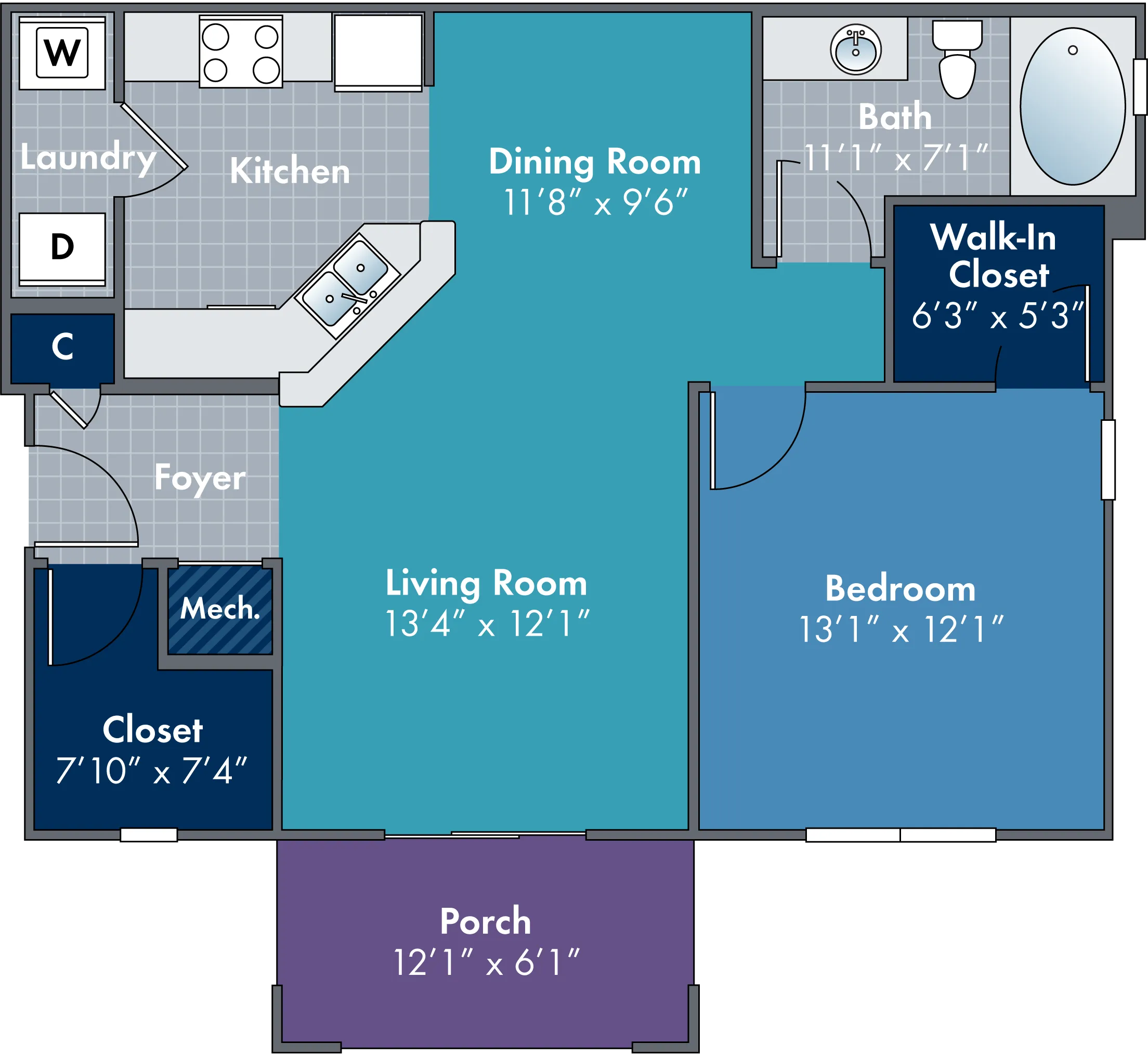 The Aura Floor Plan at Abberly Village Apartments by HHHunt