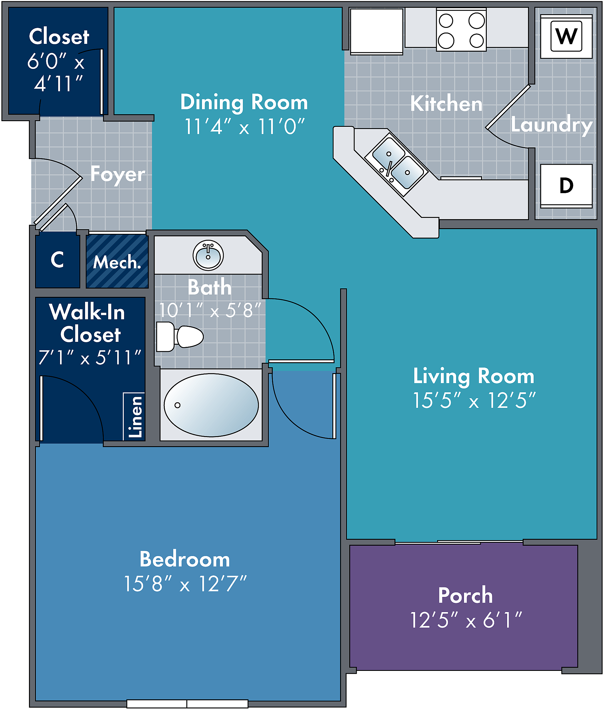 The Avalon Floor Plan at Abberly Village Apartments by HHHunt