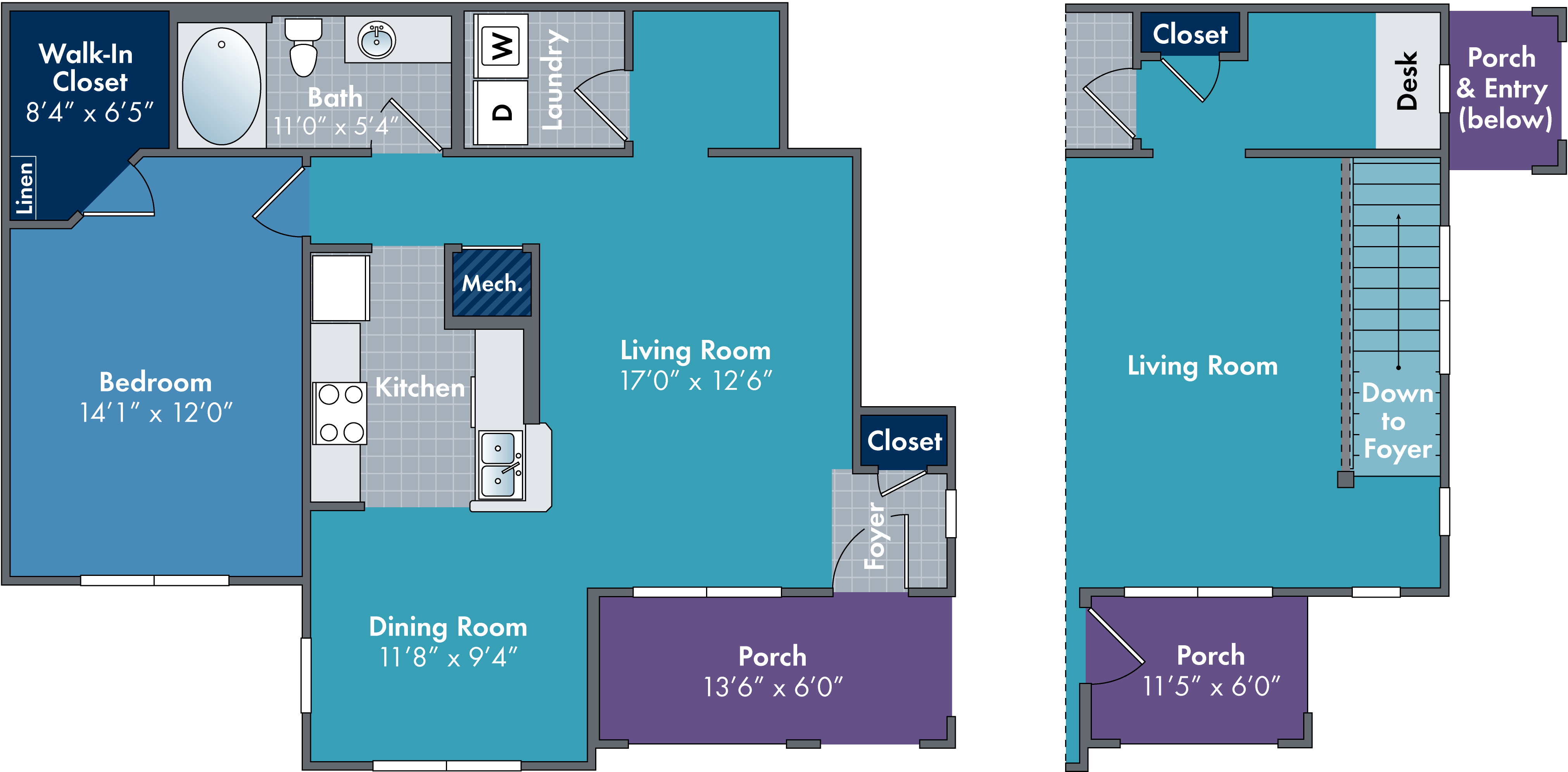 The Bijioux Floor Plan at Abberly Village Apartments by HHHunt