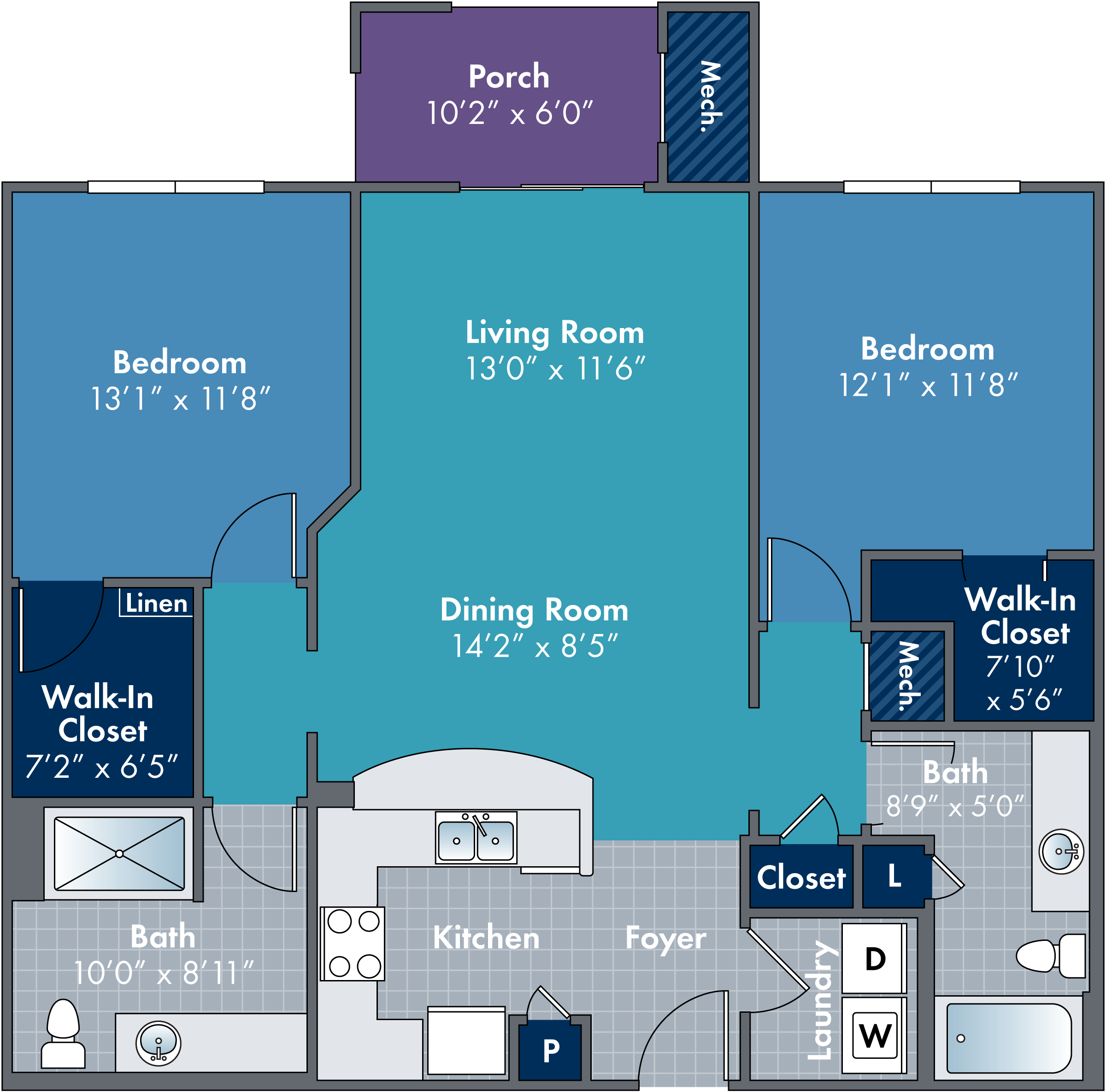 The Pacha Floor Plan at Abberly Village Apartments by HHHunt