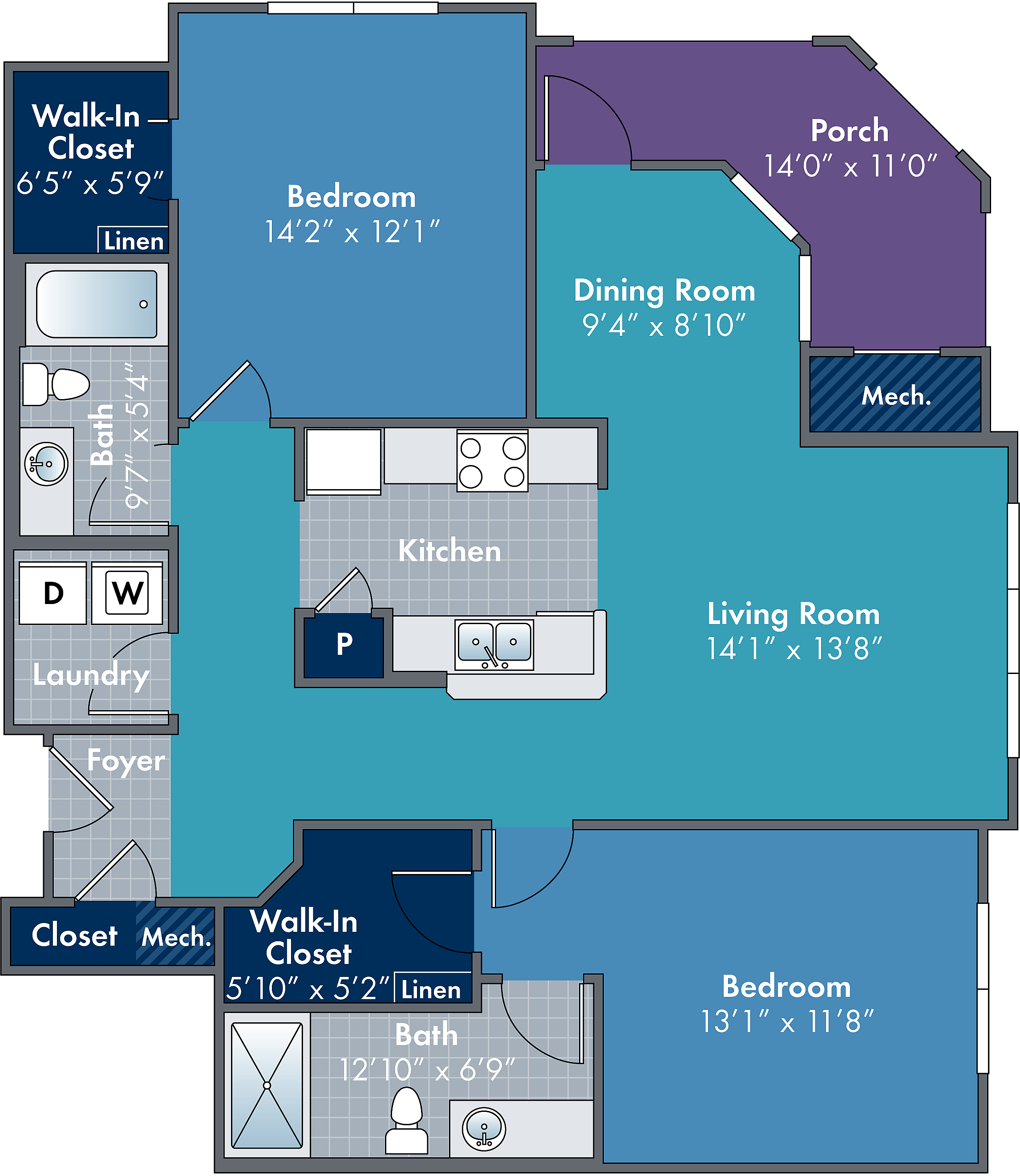 The Pranna Floor Plan at Abberly Village Apartments by HHHunt
