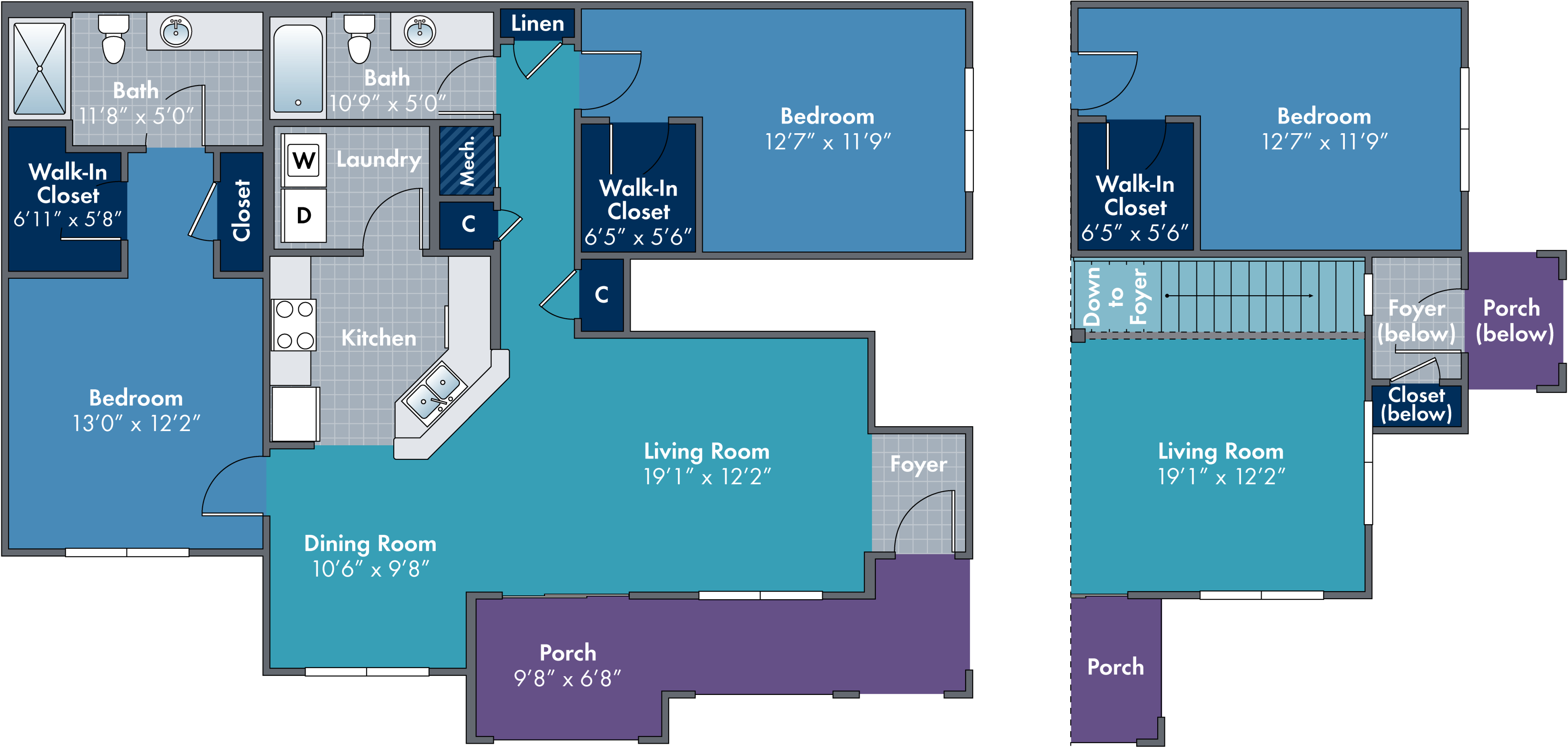 The Remy Floor Plan at Abberly Village Apartments by HHHunt