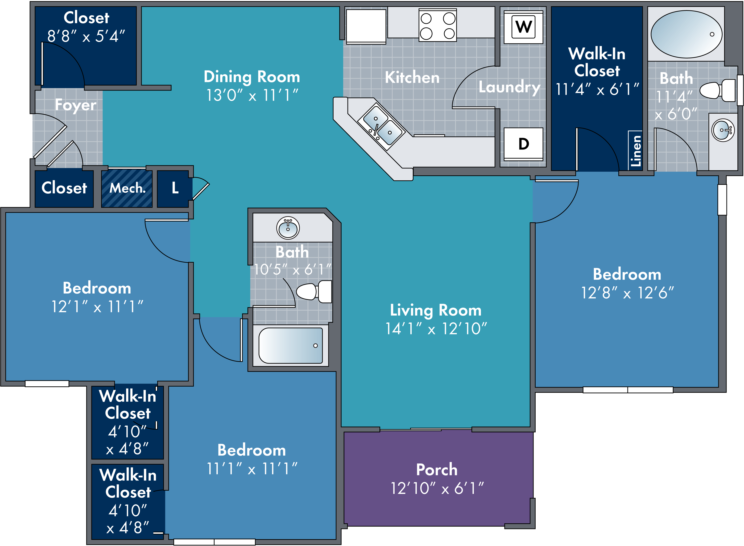 The Talay Floor Plan at Abberly Village Apartments by HHHunt