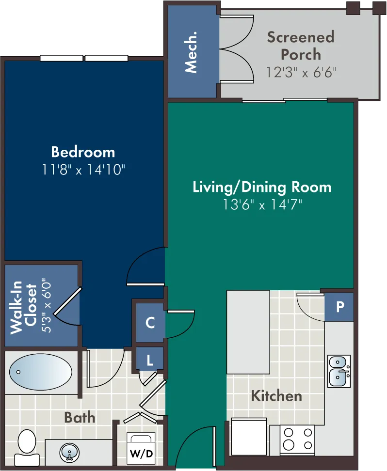 The Chelsea-Alt Floor Plan at Abberly at West Ashley Apartment Homes