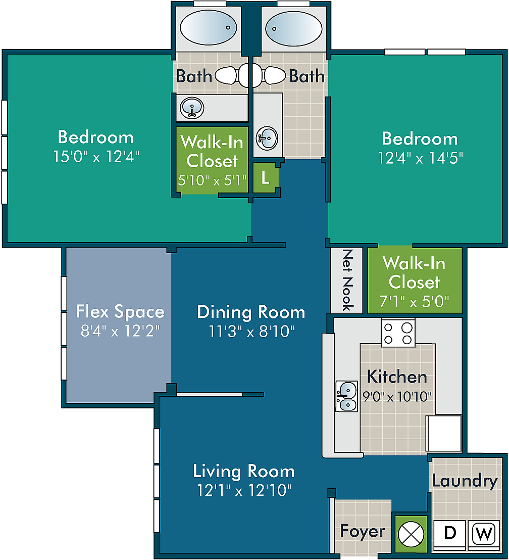 The Forrester I Floor Plan at Abberly Green Apartment Homes