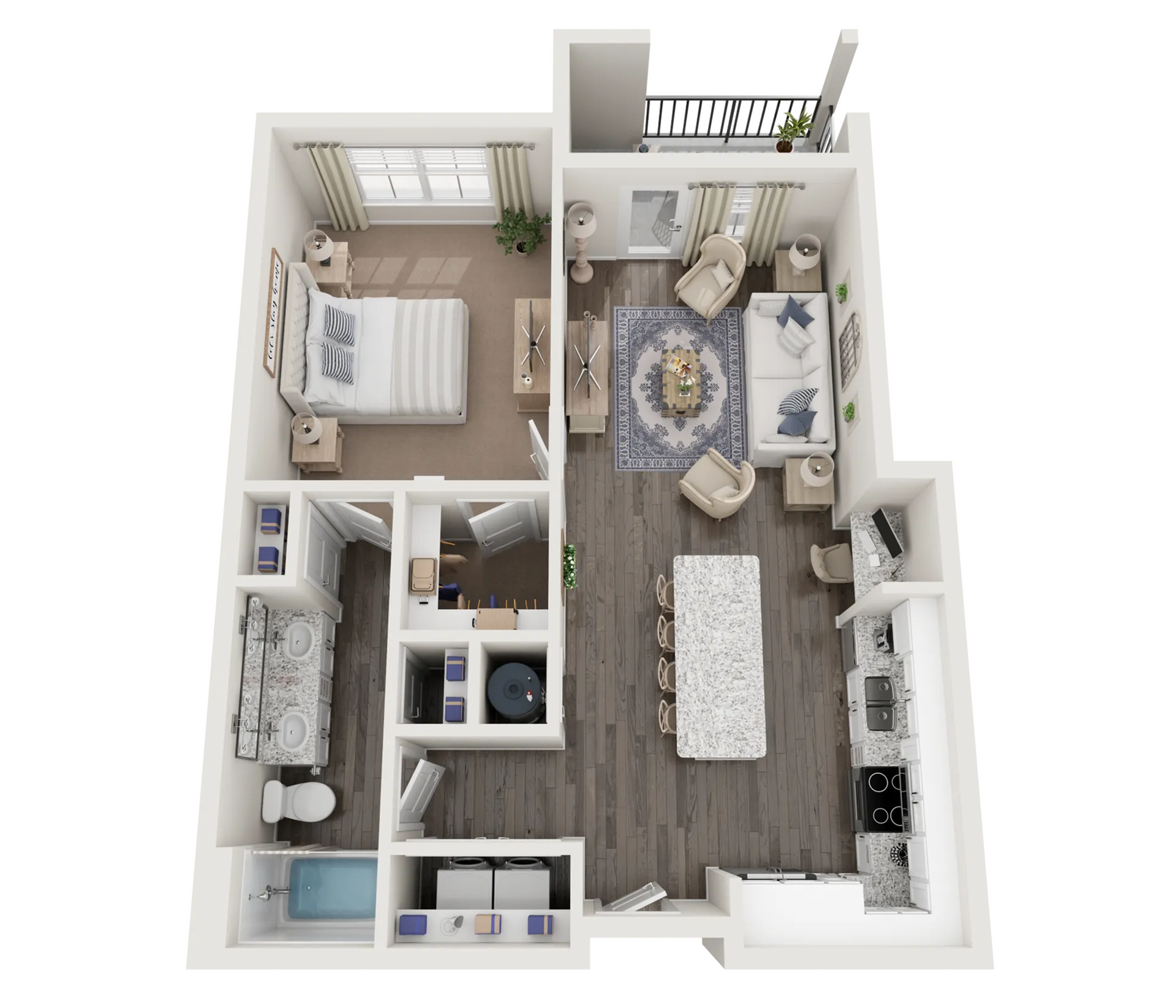 The Banyan Floor Plan at Abberly Alston Apartment Homes by HHHunt