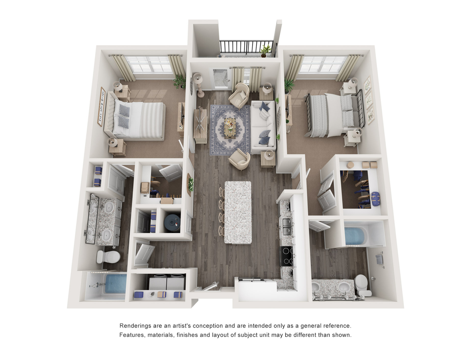 The Hickory Floor Plan at Abberly Alston Apartment Homes by HHHunt