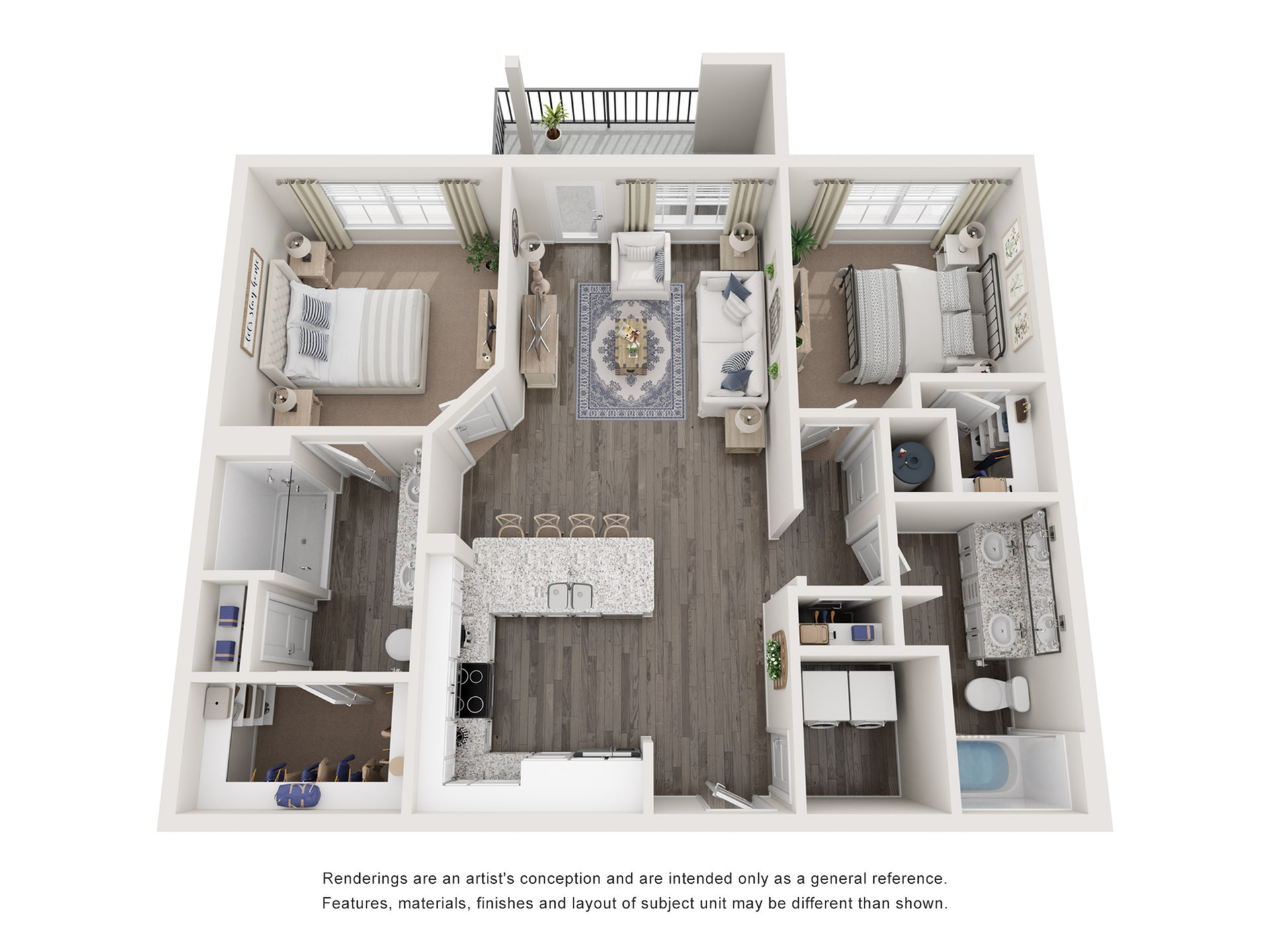 The Hawthorn Floor Plan at Abberly Alston Apartment Homes by HHHunt