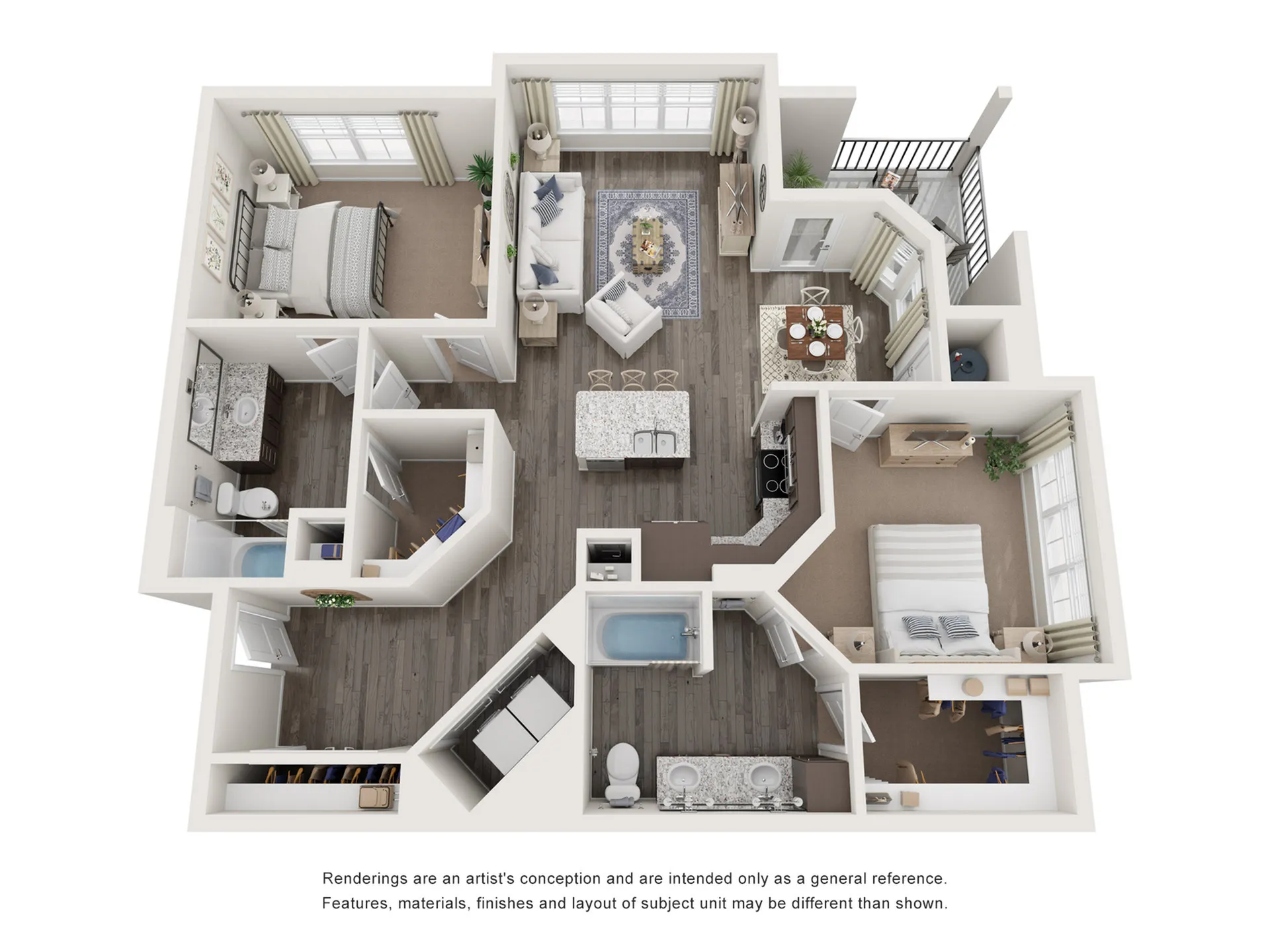 The Magnolia Floor Plan at Abberly Alston Apartment Homes by HHHunt