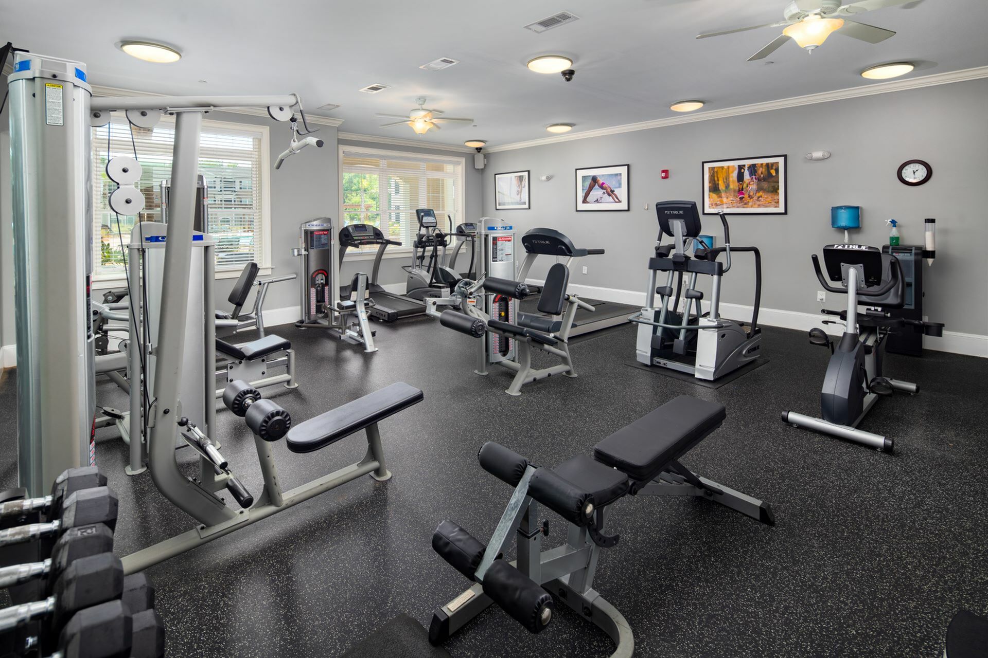 Fitness Center with Updated Equipment at Abberly Crossing Apartments in Ladson, SC