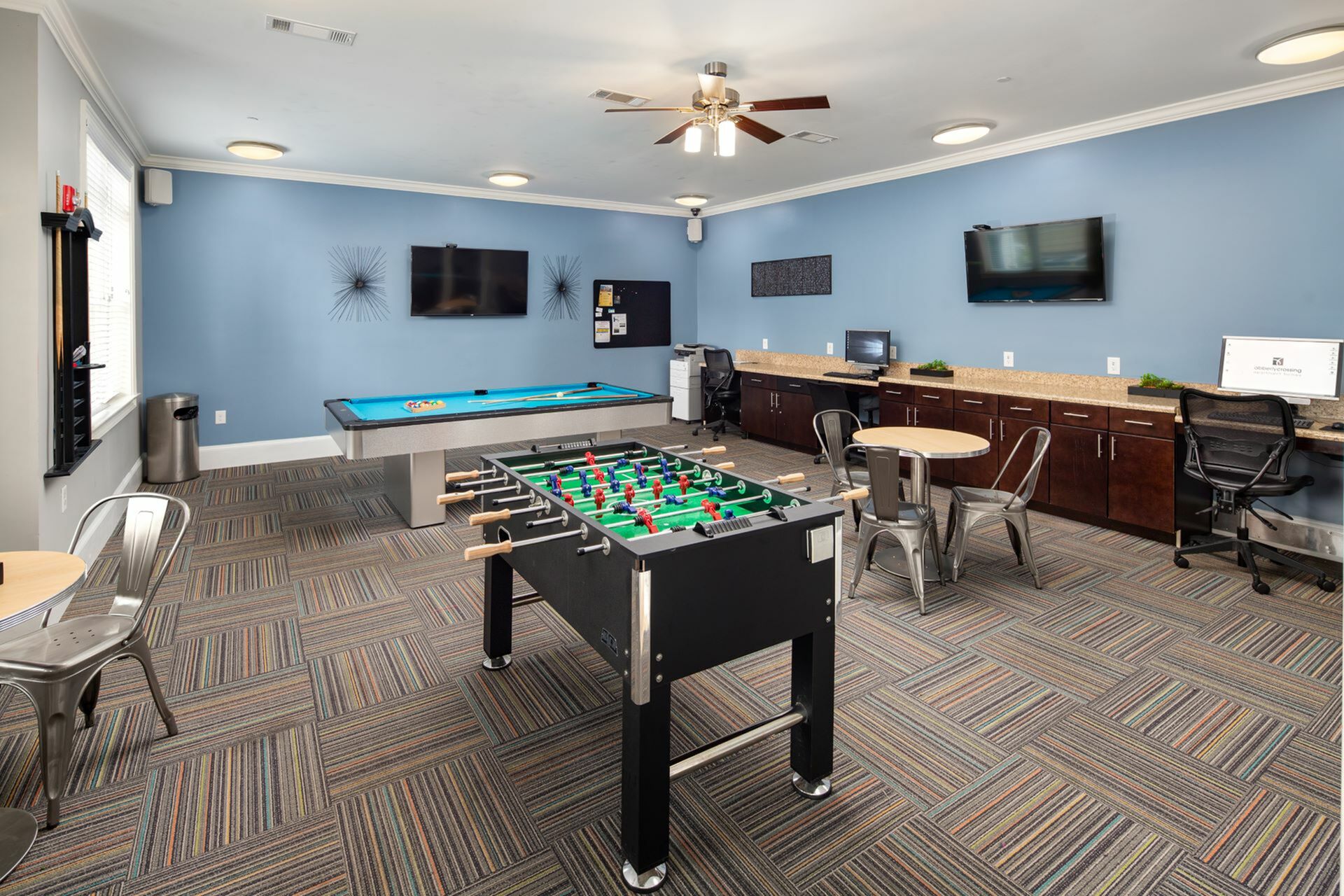 Game Room with Foosball and Billiards at Abberly Crossing Apartments in Ladson, SC