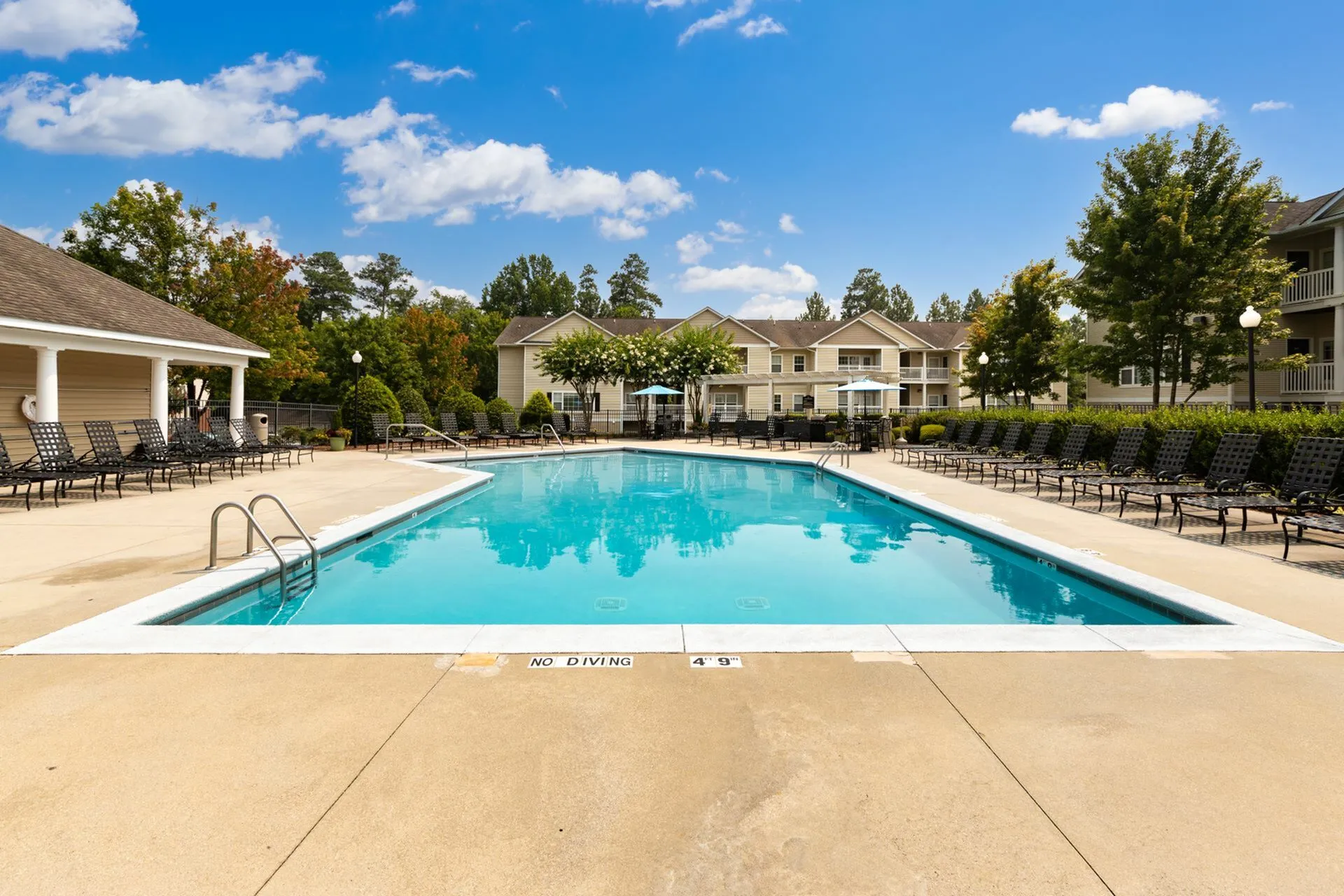 Swimming pool at Abberly Grove Apartments in Raleigh, NC