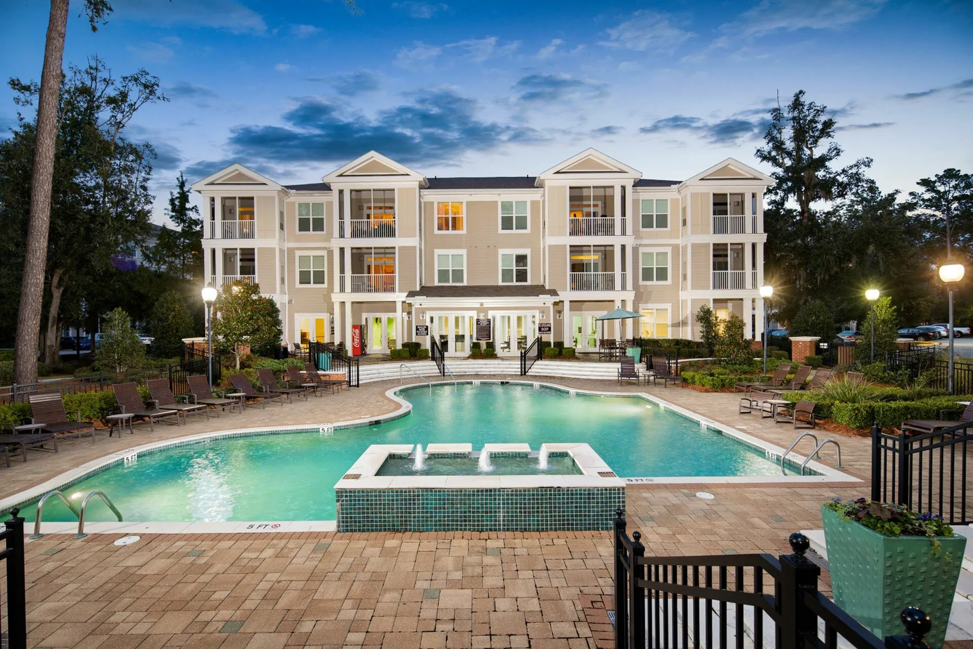 Sparkling swimming pool at West Ashley Apartments in Charleston, SC