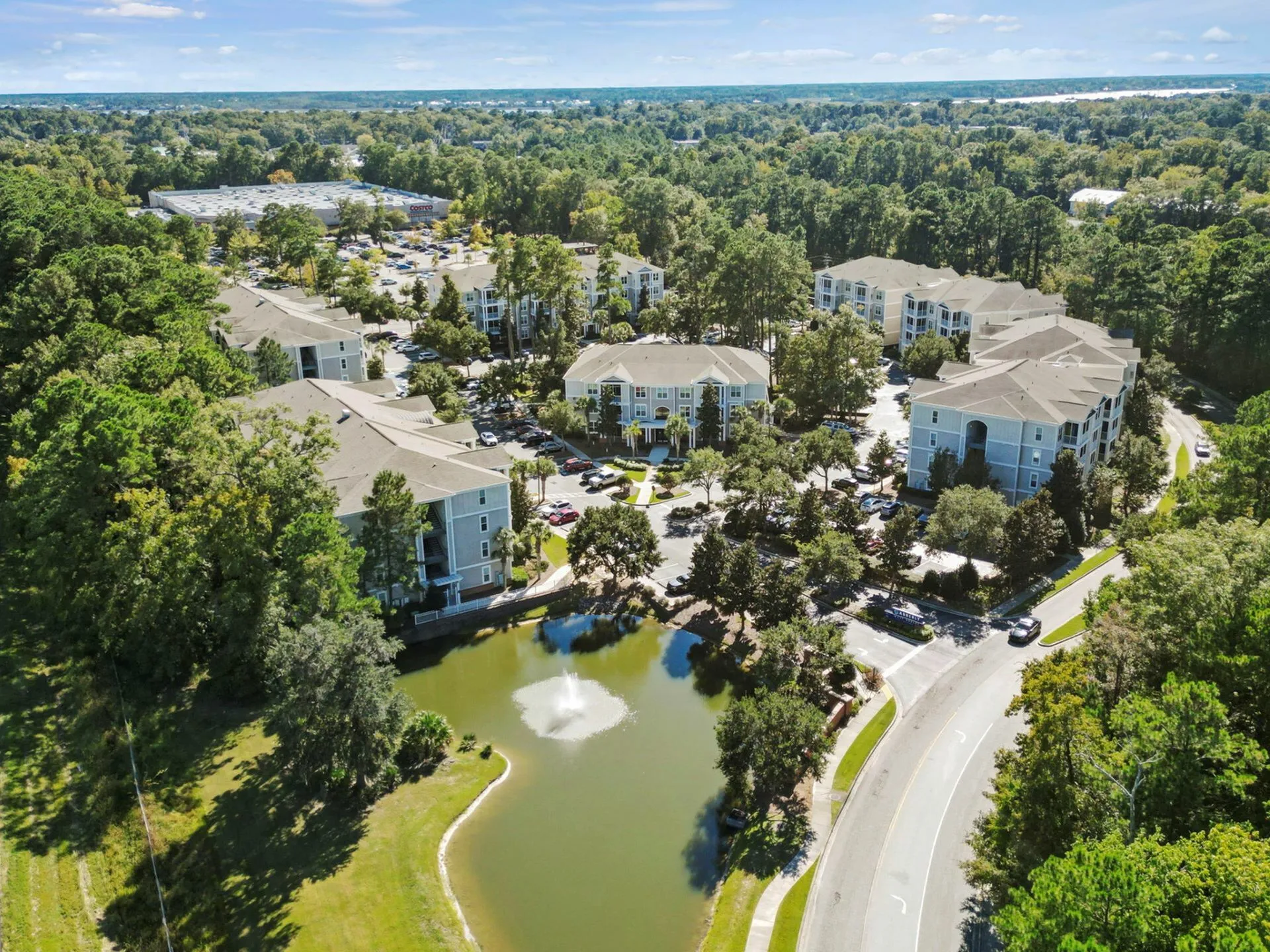 Aerial view of community at West Ashley Apartments in Charleston, SC