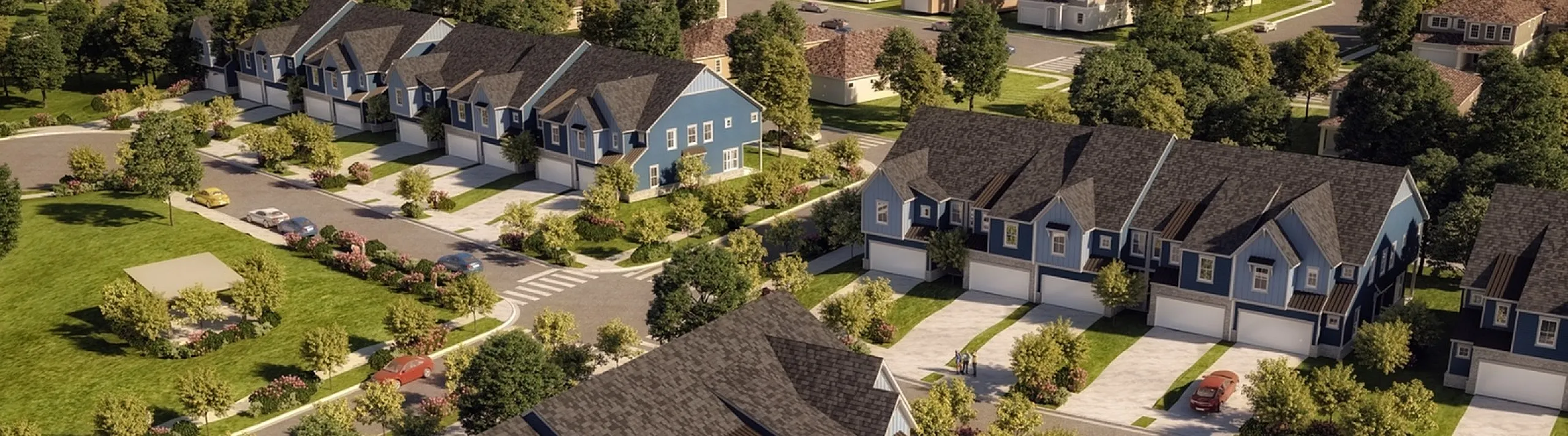 Aerial View of Townhomes atAbberly Alston Townhomes in Cary, NC
