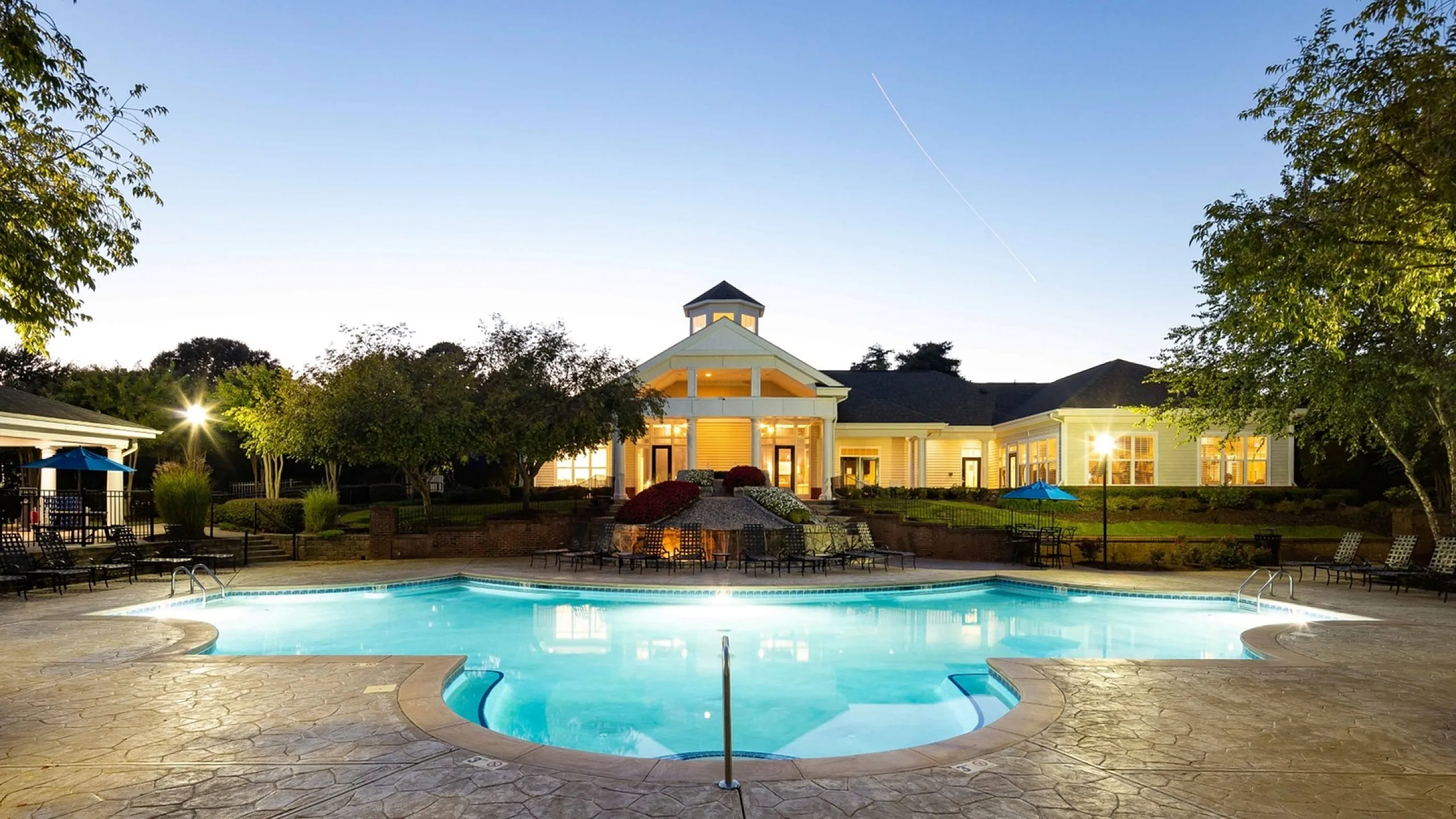 Resort Style Pool at Twighlight at Abberly Green Apartments