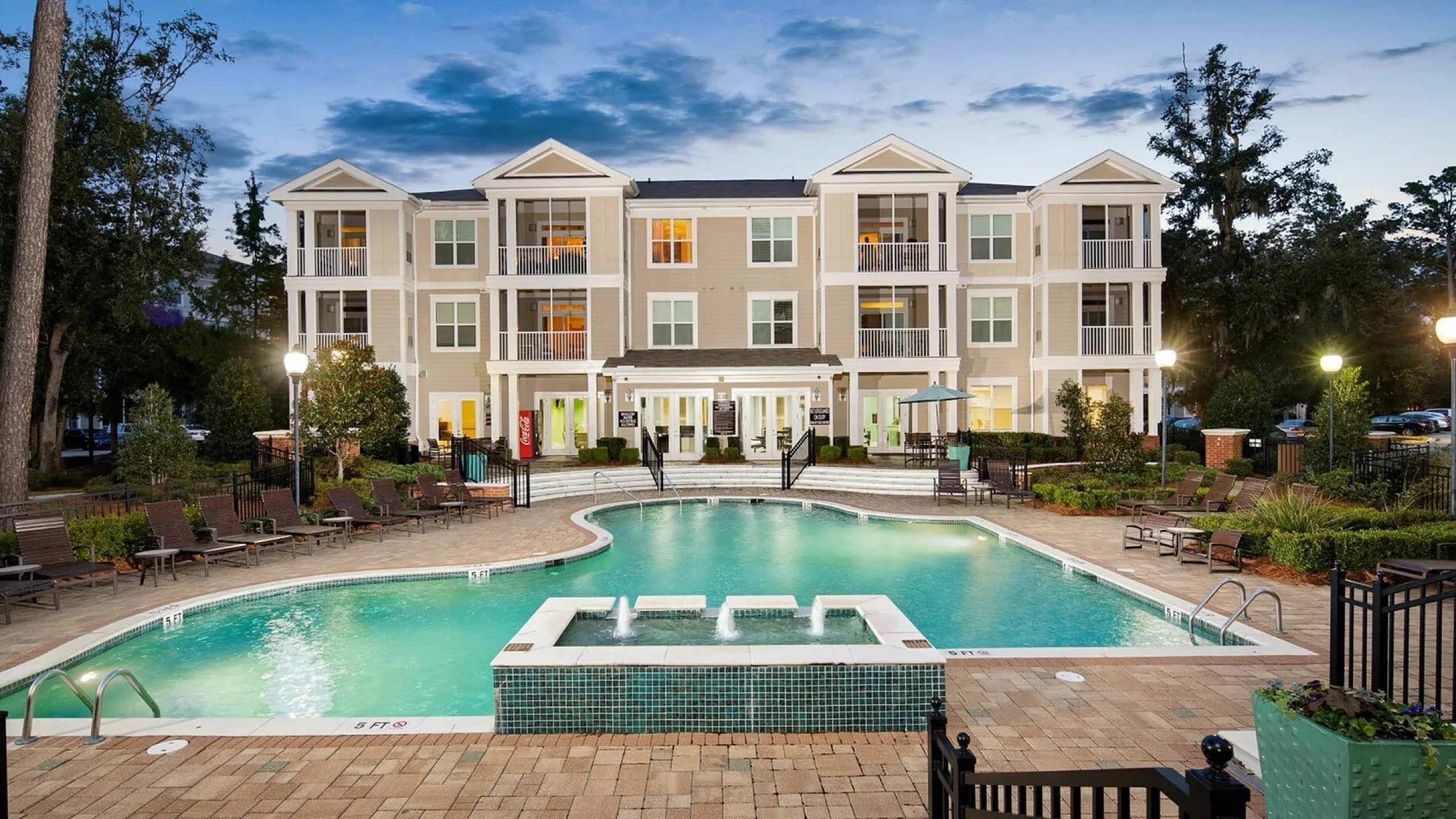 Sparkling swimming pool at West Ashley Apartments in Charleston, SC