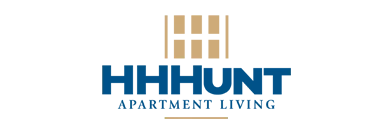 Modern HHHunt Apartment Living logo with bold design elements.