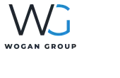 Modern logo design for Wogan Group with bold initials 'WG' and a sleek, professional aesthetic.