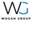 Modern logo design for Wogan Group with bold initials 'WG' and a sleek, professional aesthetic.