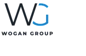 Modern logo design for Wogan Group with bold initials 'WG' and a sleek, professional aesthetic.