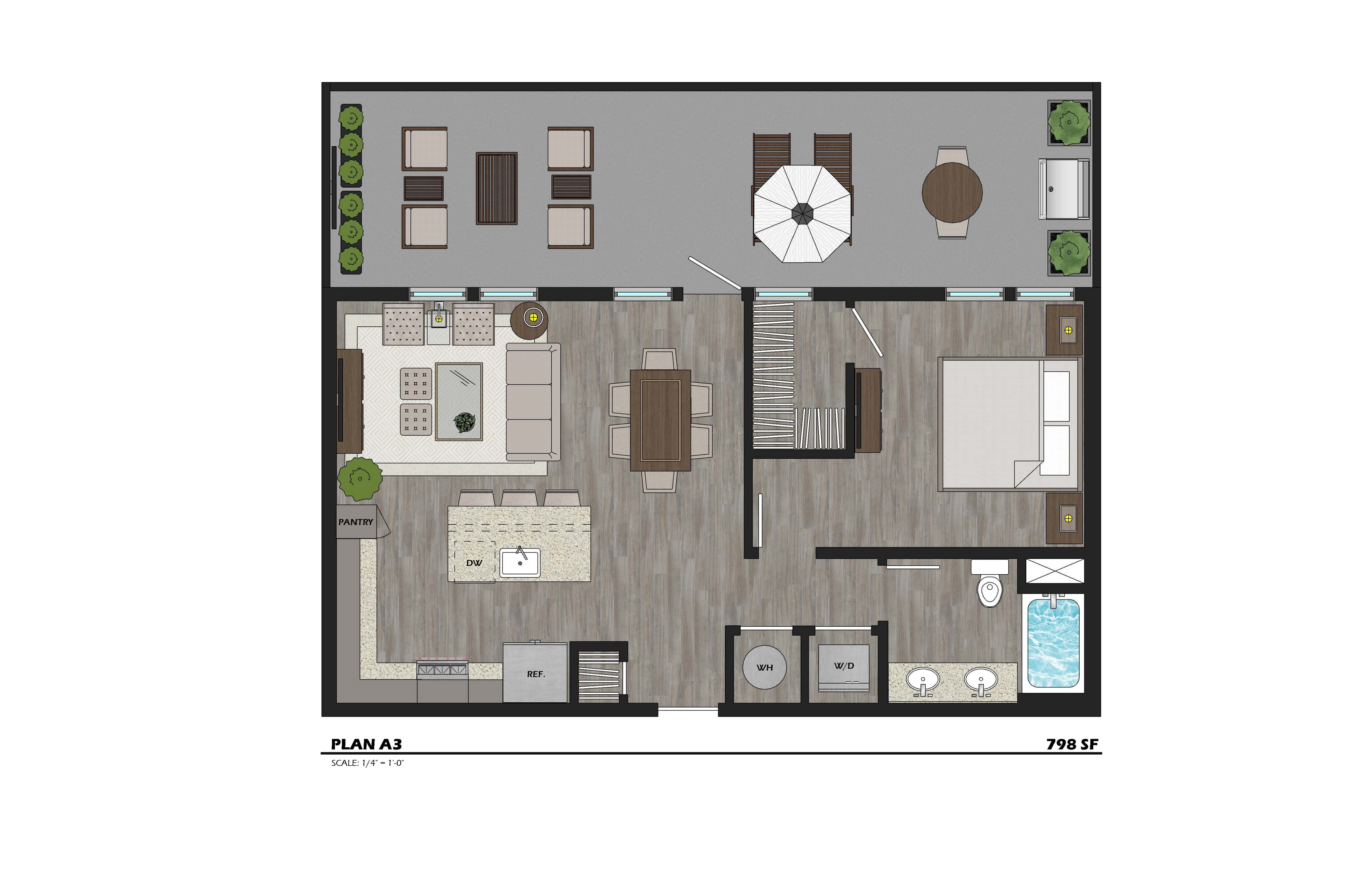 798 sq ft