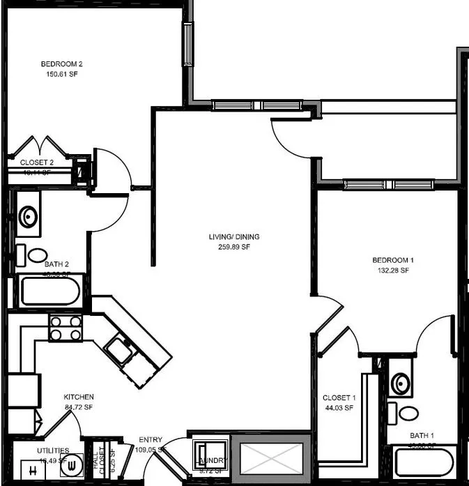 The Station at Potomac - Two-Bedroom Floorplan