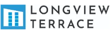 Logo for Longview Terrace, featuring a stylized building icon alongside modern typography.