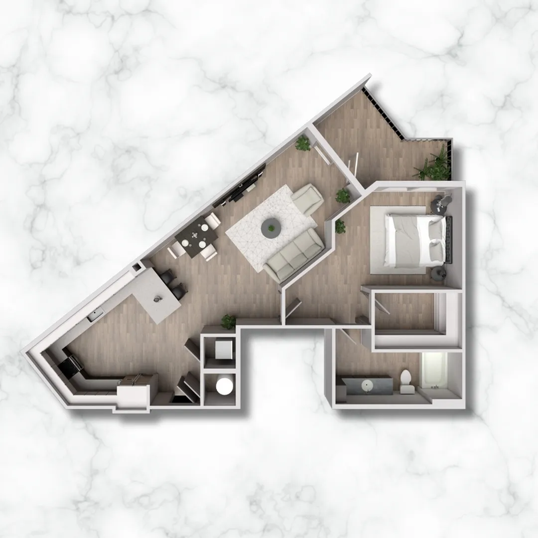 1CX- 913 sqft