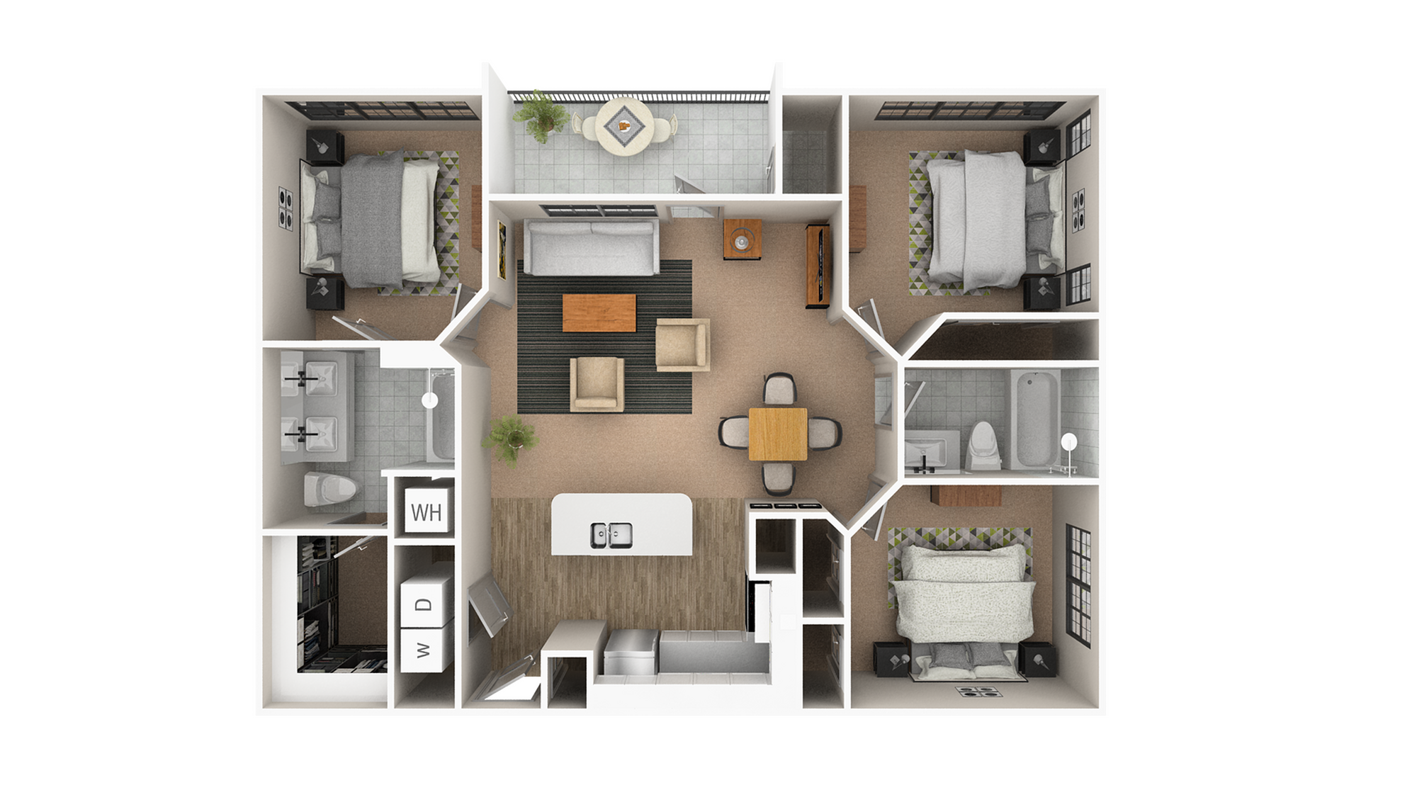 3BX - 1234 sqft